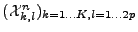 $({{\mathcal{X}}}^n_{k,l})_{k=1\ldots K,l=1\ldots 2p}$
