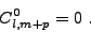 \begin{displaymath}%
C^{0}_{l,m+p} = 0 \ .
\end{displaymath}