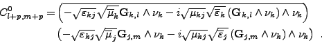 \begin{displaymath}%
\null\,\vcenter{\openup\jot \let\\ =\@
\ialign{\strut\hfil...
...m} \wedge \nu_k \right) \wedge \nu_k \right) \ . \cr
\crcr}}\,
\end{displaymath}