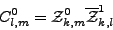 \begin{displaymath}
C^{0}_{l,m} = {{\mathcal{Z}}}_{k,m}^0 \overline{{{\mathcal{Z}}}}_{k,l}^1
\end{displaymath}