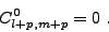 \begin{displaymath}
C^{0}_{l+p,m+p} = 0 \ .
\end{displaymath}