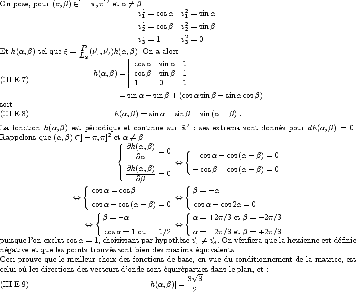 \begin{proof}
On pose, pour $(\alpha,\beta) \in ]-\pi,\pi]^2$\ et $\alpha \ne \b...
... = \frac{\displaystyle 3\sqrt{3}}{\displaystyle 2} \ .
\end{equation}\end{proof}