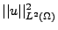 $\vert\vert u\vert\vert^2_{L^2(\Omega)}$
