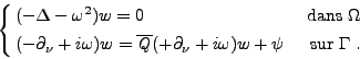 \begin{displaymath}
\left\{
\null\,\vcenter{\openup\jot \let\\ =\@
\ialign{\str...
...\omega)w+ \psi & \mbox{ sur } \Gamma \ . \cr
\crcr}}\,
\right.
\end{displaymath}