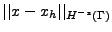 $\vert\vert x-x_h\vert\vert _{H^{-s}(\Gamma)}$