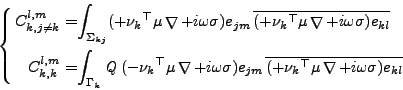 \begin{displaymath}
\left\{
\null\,\vcenter{\openup1\jot \let\\ =\@
\ialign{\s...
...}}}\nolimits + i \omega \sigma)e_{kl} } \cr
\crcr}}\,
\right.
\end{displaymath}