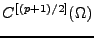 $C^{[(p+1)/2]}(\Omega)$