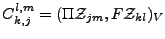 $C_{k,j}^{l,m}=(\Pi {{\mathcal{Z}}}_{jm},F{{\mathcal{Z}}}_{kl})_V$